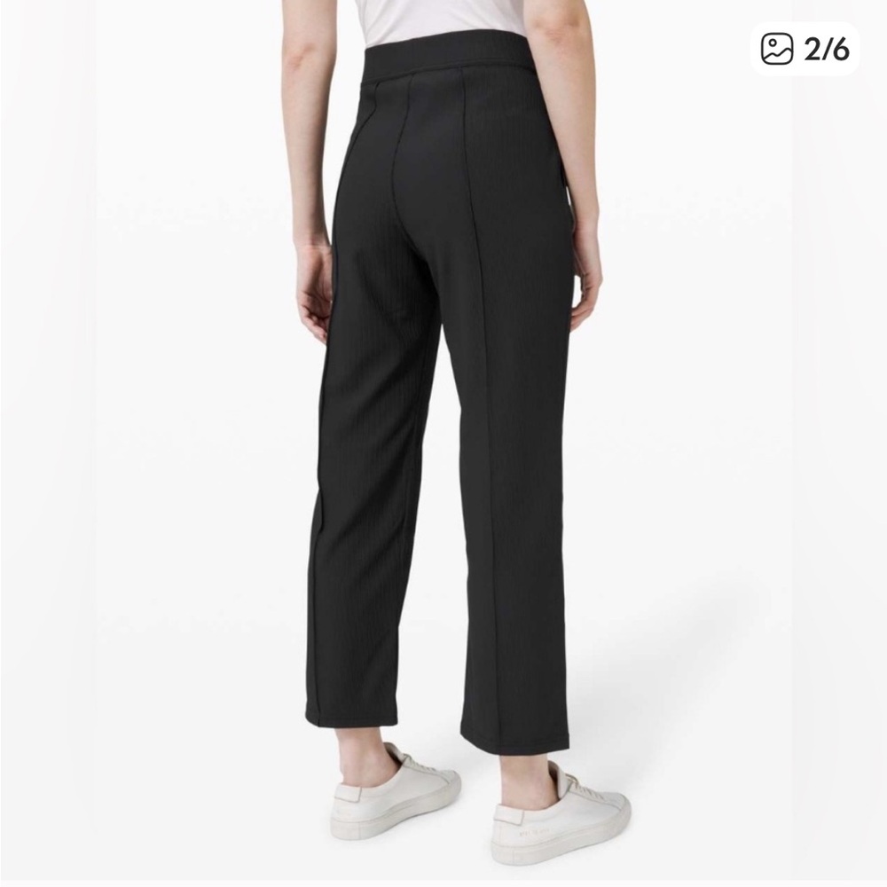 Lululemon Urban Strides Super High Rise Ribbed Casual Pants Black - Picture 2 of 7